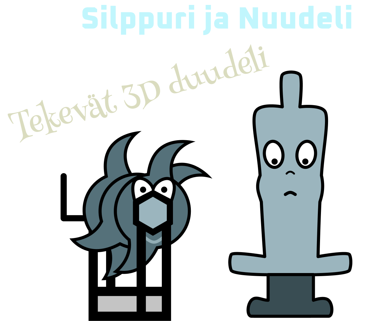 Meet Silppuri and Nuudeli, our friendly shredder and extruder. They will help us recycle plastic into new products!
